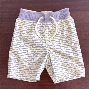 Shark print swim trunks